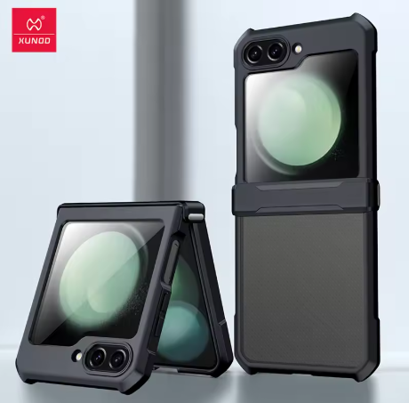 Xundd For Samsung Galaxy Z Flip 7 5 Z Flip 6 7 5G Case Airbag Shockproof Acrylic+TPU+Glass Back Cover For Flip5 z플립 5 7 케이스