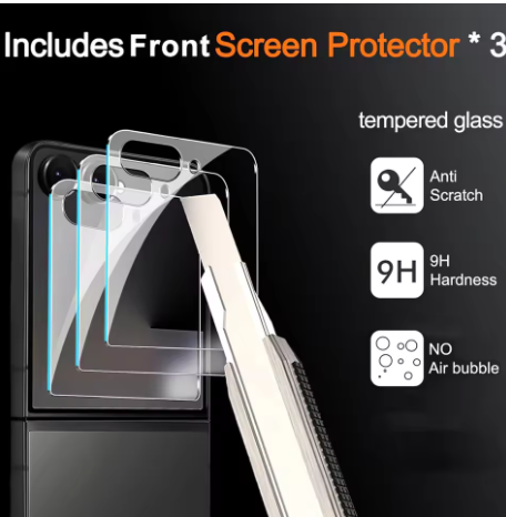3PC Protective Glass for Samsung Galaxy Z Flip 7 ZFlip7 FE Z Flip 6 7 Screen Protector 9H Front Tempered Glass Cover