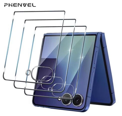 3PC Protective Glass for Samsung Galaxy Z Flip 7 ZFlip7 FE Z Flip 6 7 Screen Protector 9H Front Tempered Glass Cover