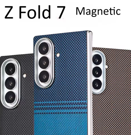 Magnetic Aramid Case For Samsung Galaxy Z Fold 7 Carbon Fiber Case Shockproof Covers Aramid Shell Cover Mobile Phone Accessories
